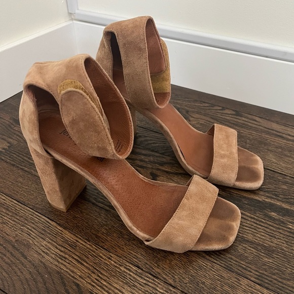 Jeffrey Campbell Neutral Suede Block Heels - Picture 4 of 5